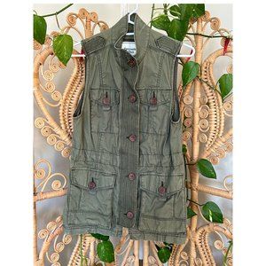 Abercrombie & Fitch Army Green Military/Utility Vest XS